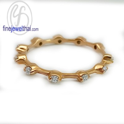 แหวนทองสีชมพู พิ้งค์โกลด์ แหวนเพชร แหวนแต่งงาน แหวนหมั้น - R1373pg-9K